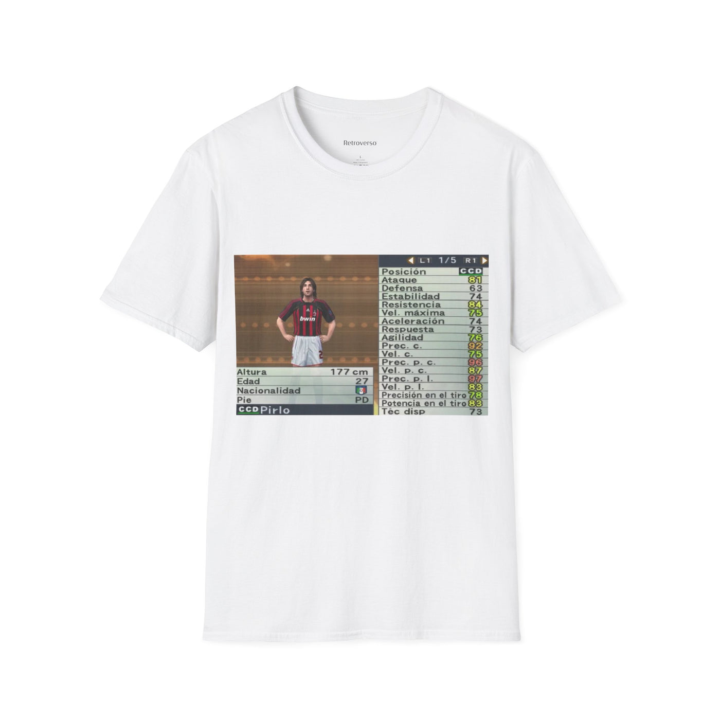 T-shirt PES 6  Andrea Pirlo Statistics