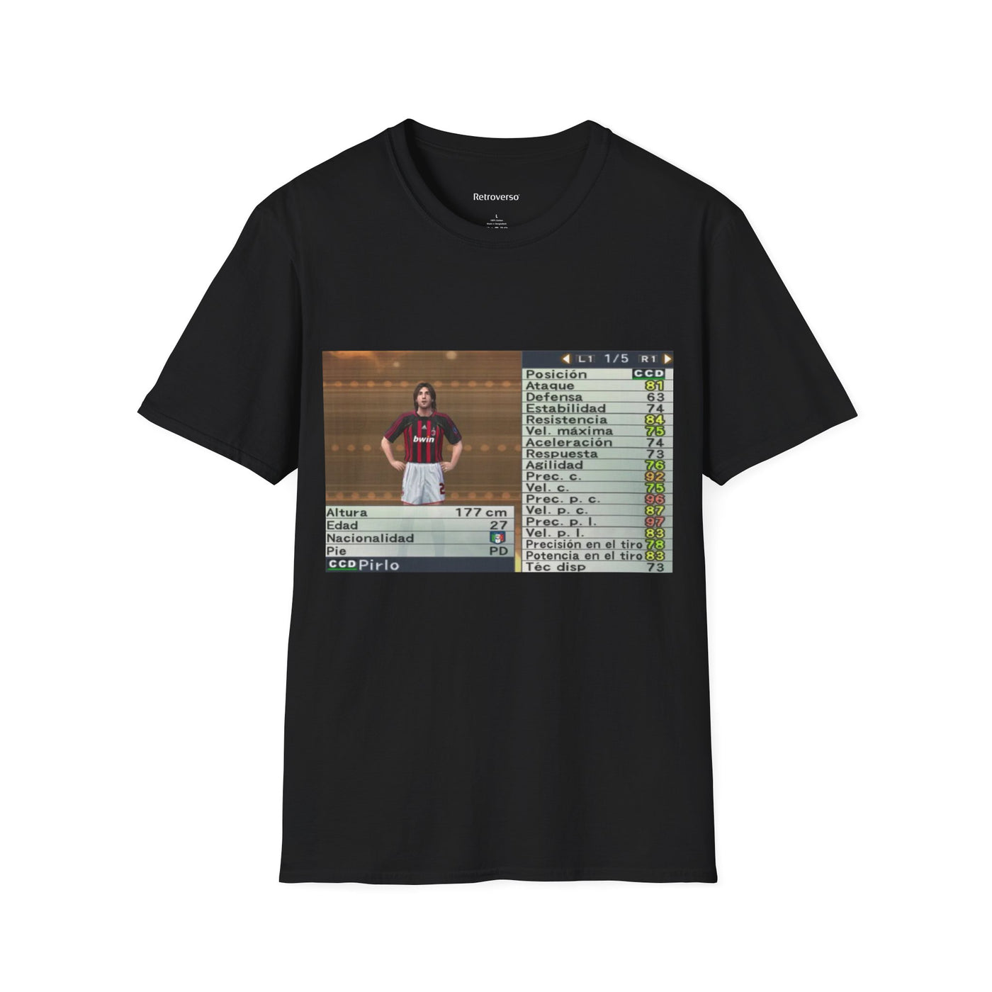 T-shirt PES 6  Andrea Pirlo Statistics