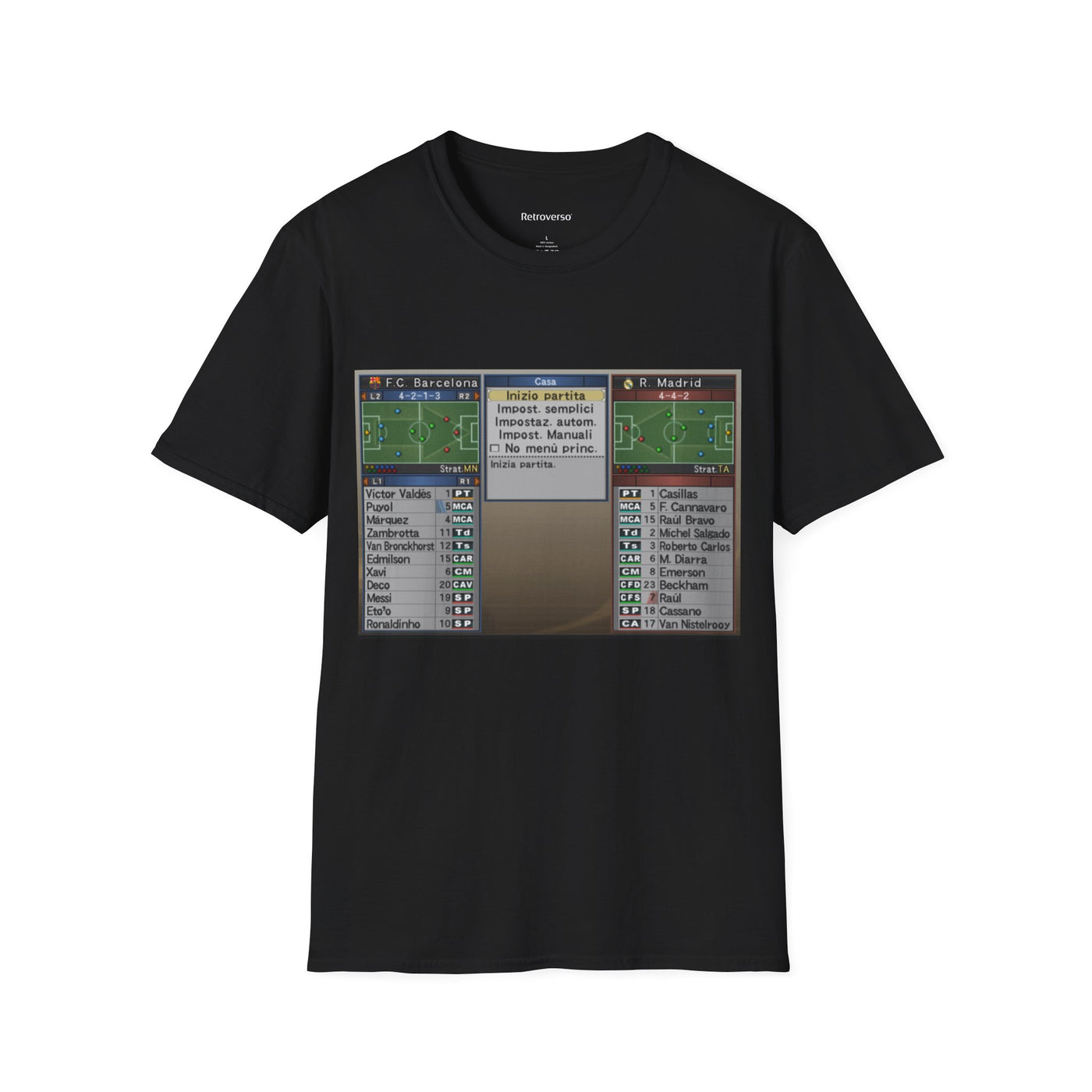 T-shirt PES 6 Barca vs Real Statistics